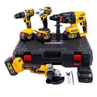 Універсальний набір акумуляторного електроінструмента 4 в 1 Instrumentop  шуруповерт, гайковерт, болгарка та перфоратор з літій-іонним акумулятором 48V 6.0Ah для дому та майстерні